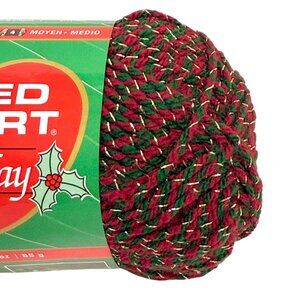 Rare Red Heart Holiday Yarn - Acrylic & Metallic Blend - TWO SKEIN LOT